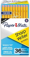 Paper Mate Sharpwriter Mechanical Pencils | 0.7 Mm #2 Pencil | Yellow(36 Count)
