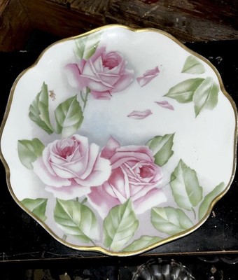 R.C. Bavaria Crysantheme Bavaria Hand Painted Floral Plate Geometric 9 