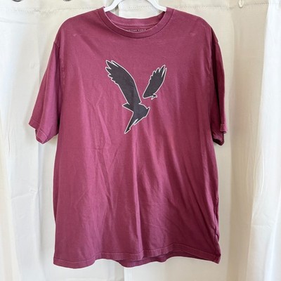 American Eagle Mens Shirt Size 2XL Burgundy Super Soft Crew Neck Logo Y2K 19172x
