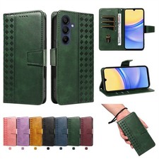 Checkered Embossed Wallet Case Phone Case Cover for Samsung A50 J4 J6 Note 20 10
