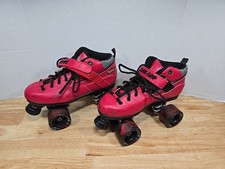Sure-Grip Rebel Quad Roller Skates Size 8 slight used MENS Red Rollerskates
