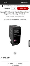 Lexmark 74C10M0 CS720, CS725, CX725 Magenta Return Program Cartridge Toner