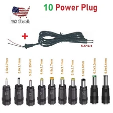 10Pcs 5.5x2.1mm Laptop Universal DC Power Jack Set Charger AC DC Adapter Plug