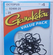 gamakatsu octopus hooks size 4  25 per pack 02408-25 value pack