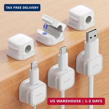 6 Pack Magnetic Cable Clip Organizer Cord Holder, Adhesive Cable