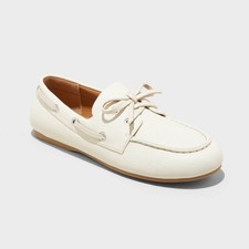 Women's Midge Boat Shoe Flats With Memory Foam Insole - Universal Thread Off-Whi