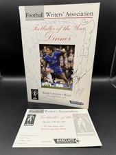 2005 FWA Footballer of the Year Dinner Menu + Ticket Hand MULTI HAND SIGNED X 7