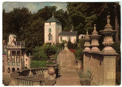 Postkarte 70er Jahre - Telfords Tower & Gloriette - Portmeirion Village - verschickt 1972