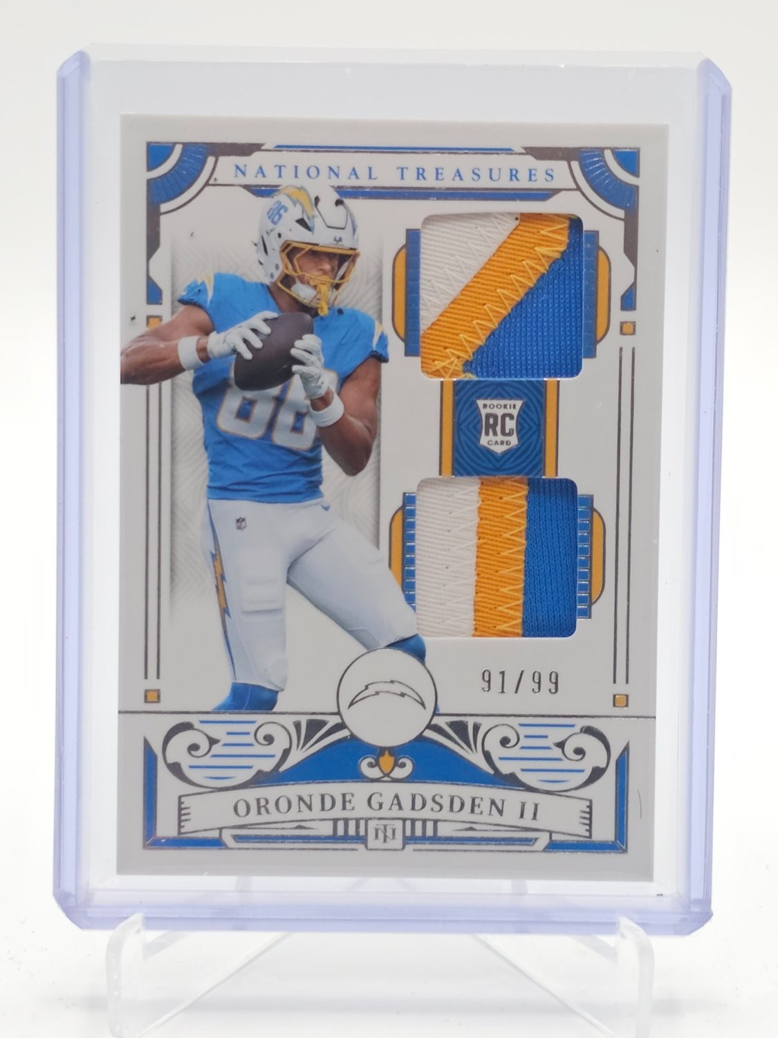 Oronde Gadsden II Panini National Treasures Rookie Dual Materials #31 Jersey Number Red