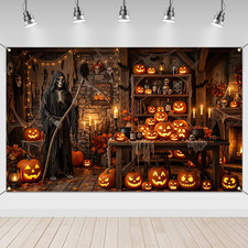 Happy Halloween Banner Backdrop Party Decorations 70.8X43.3 Inch 