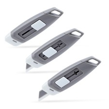 Steelite Mini Ceramic Box Cutter, 2-Stage Retractable Opener, Grey