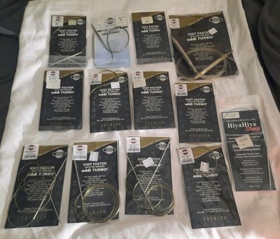 Skacel Addi Turbo Circular Knitting Needle HUGE Lot Of 12 + 1 Hiya Hiya Sharp