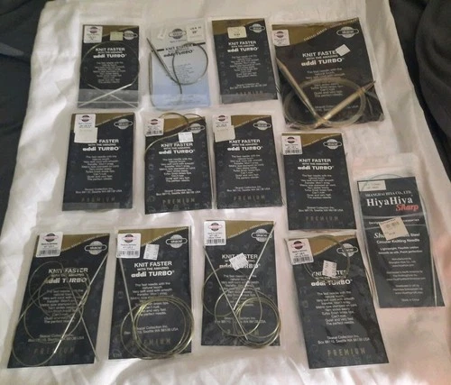 Skacel Addi Turbo Circular Knitting Needle HUGE Lot Of 12 + 1 Hiya Hiya Sharp