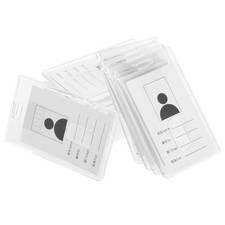 15 Pcs Card Protector Sleeves Id Holder Clear Plastic Badge Access
