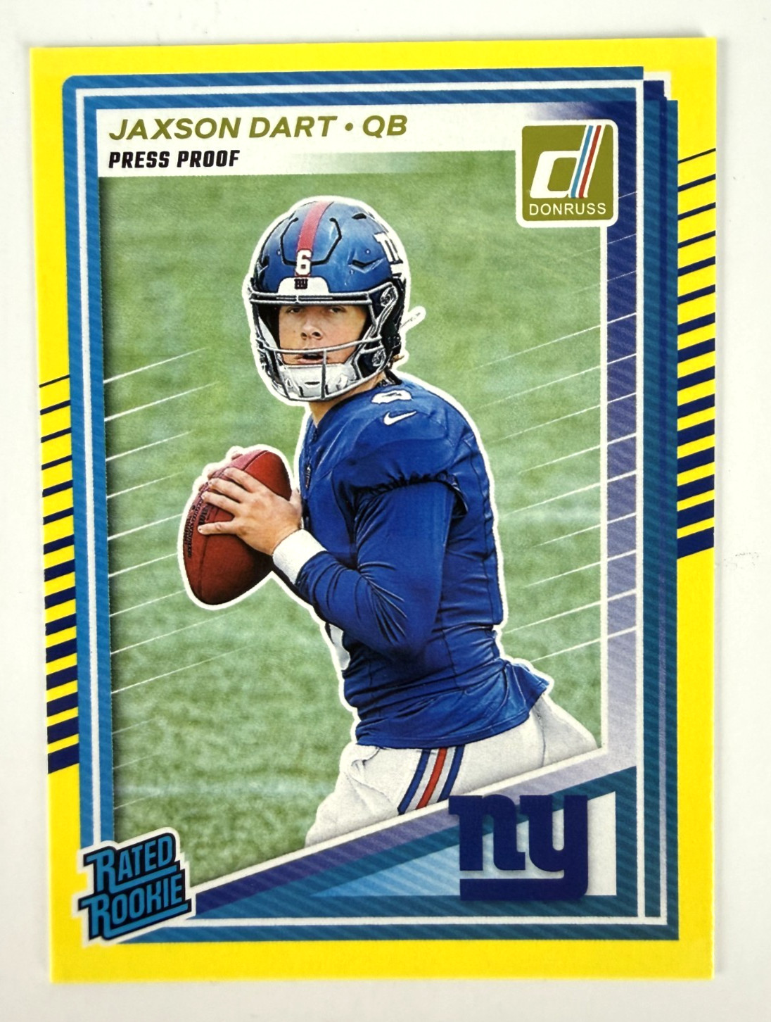 2025 Panini Donruss Football #400 Jaxson Dart Yellow Press Proof Rookie (RC)