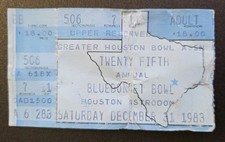 25th Bluebonnet Bowl Ticket Stub 12/31 1983 Oklahoma State Cowboys Baylor Bears