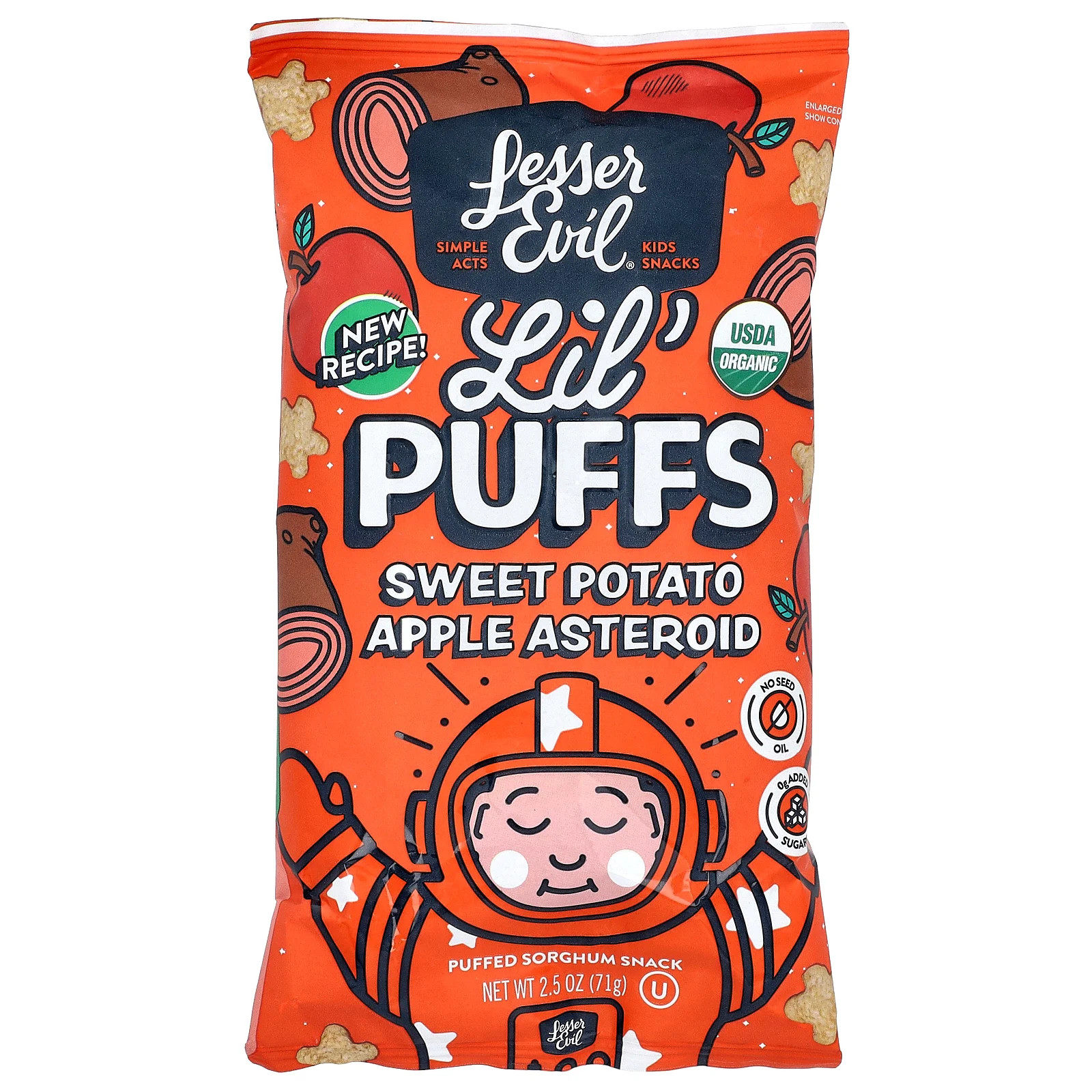 Lil Puffs сладкий картофельно-яблочный Астероид 25 унции 71 г 2190₽