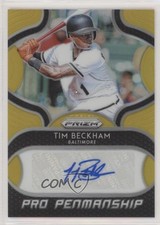 2019 Panini Prizm Pro Penmanship Gold Prizm 4/10 Tim Beckham #PP-TB Auto 0c2
