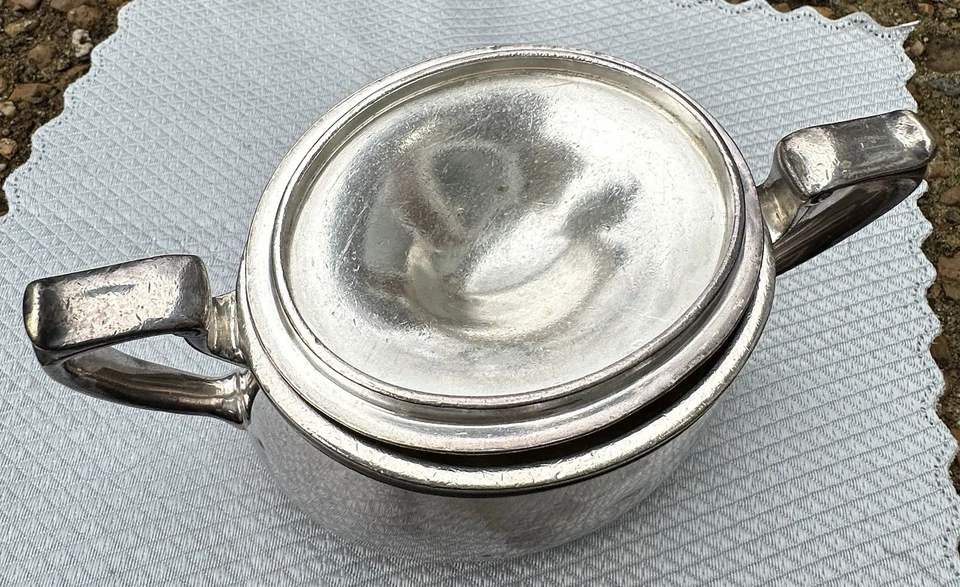 NC & STL Ferrocarril 9 OZ Sugar Bowl Caña Barton Plata Soldadura Comedor Coche Untensil Foto 3 de 4