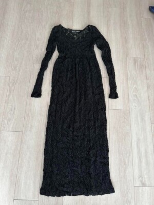 Betsey Johnson Vintage Spitzenkleid Made in USA Größe S Damen schwarz dehnbar...