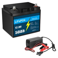 12V 50Ah LiFePO4 Battery Only / 5A Charger Only / Combo for Trolling Motor Lot