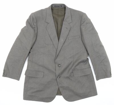 Grendale Herren Anzugjacke grau gestreift Wollmischung Größe 44 Reg