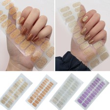3D Fingers Flash Sequin Nail Polish Gel Film Full Wraps DIY Waterproof Lasti