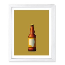 Designs ByLITA Beer Bottle, Wall Print Art Home Decor Unframed or Framed