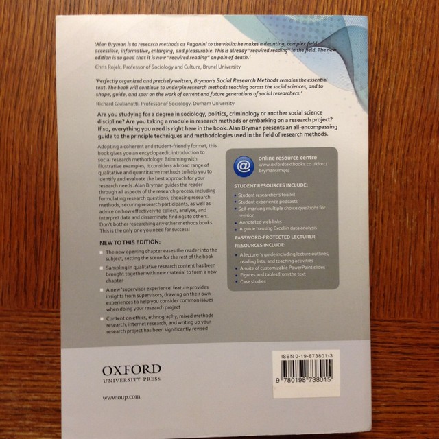 Social Research Methods by Alan Bryman, 4th Edition Social Research Methods by Alan Bryman, 4th Edition