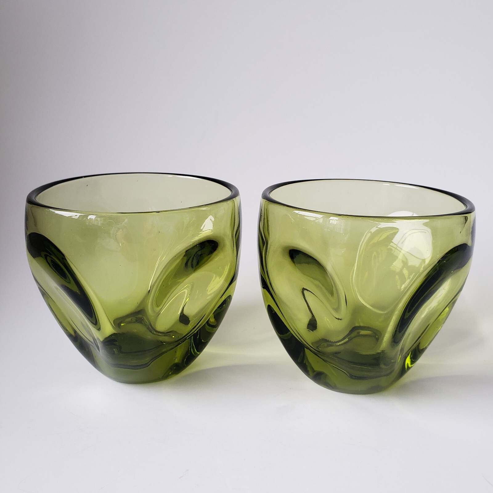 Russel Wright Imperial Pinch Glass Set Of 2 Green MCM Vintage | eBay