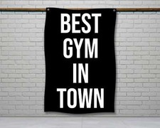 Motivational Home Gym Flag - Fitness Wall Decor Banner