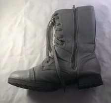 Max Signature ladies Gray synthetic lace up mid calf boots insize 10