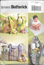 Butterick  #B5005 Diaper Bag, Changing Pad & Pacifier Holder - UNCUT