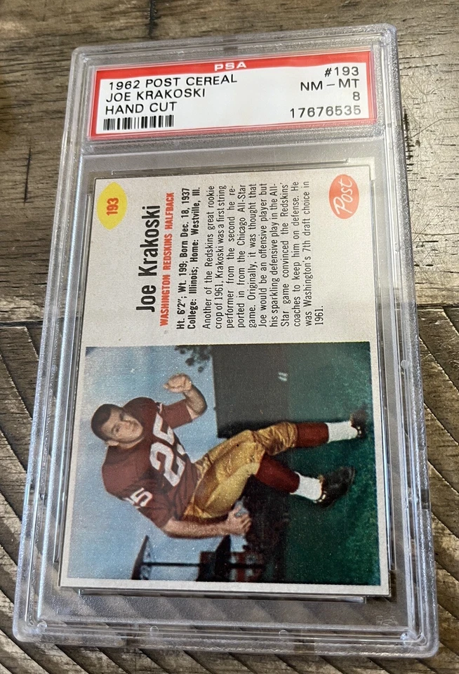 1962 Post Cereal #193 Joe Krakoski SP / PSA 8 / Set Break - Image 3 of 3