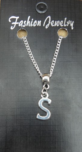 Alphabet Letter S Pendant Necklace 18 