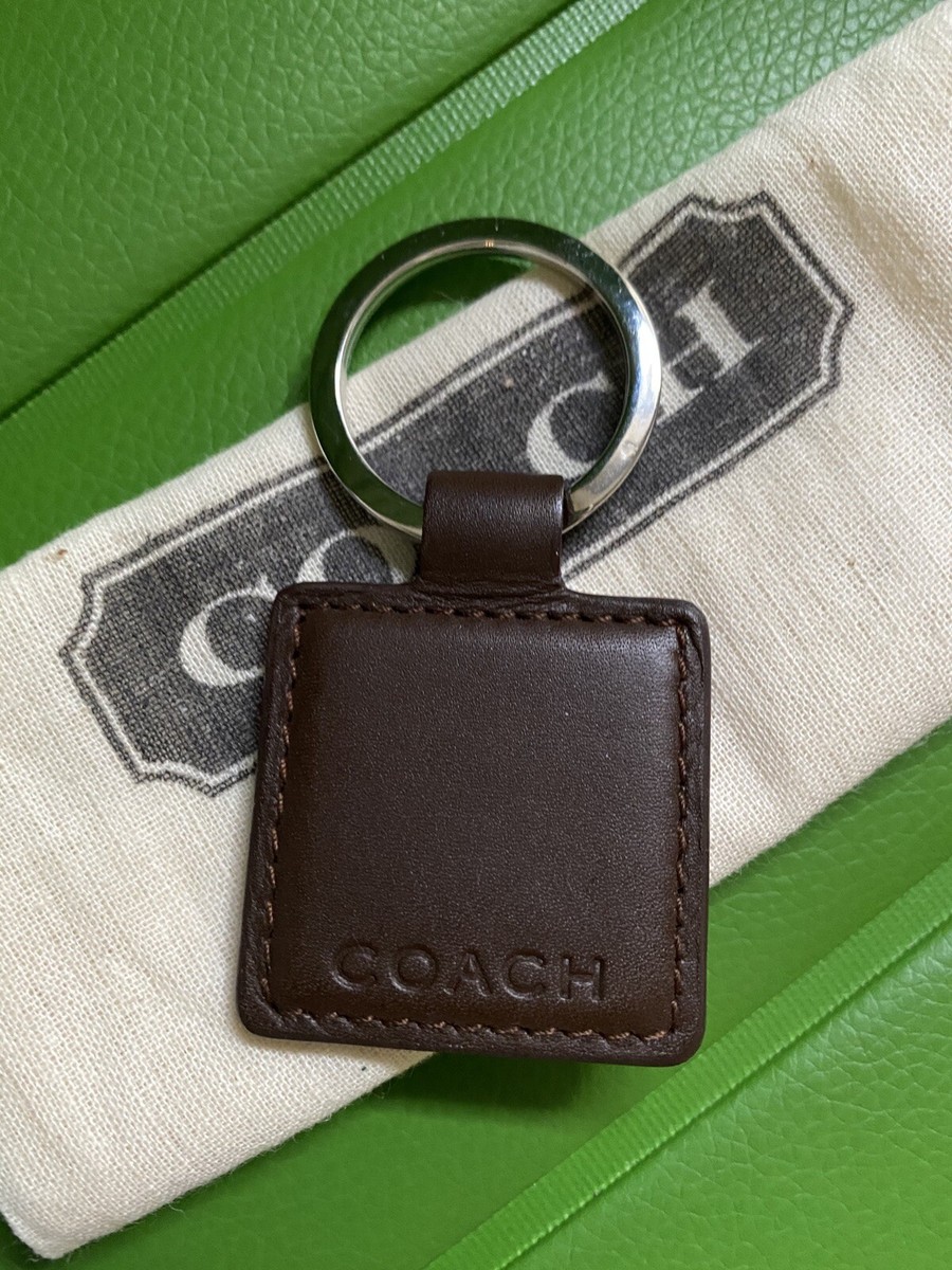 NEW COACH VINTAGE MAHOGANY BROWN LEATHER KEY RING FOB | eBay