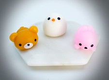 Mochi Squishy Toys Mini Squishy Party Favors Kid Animals Fun Cute Bear Play 3Pcs