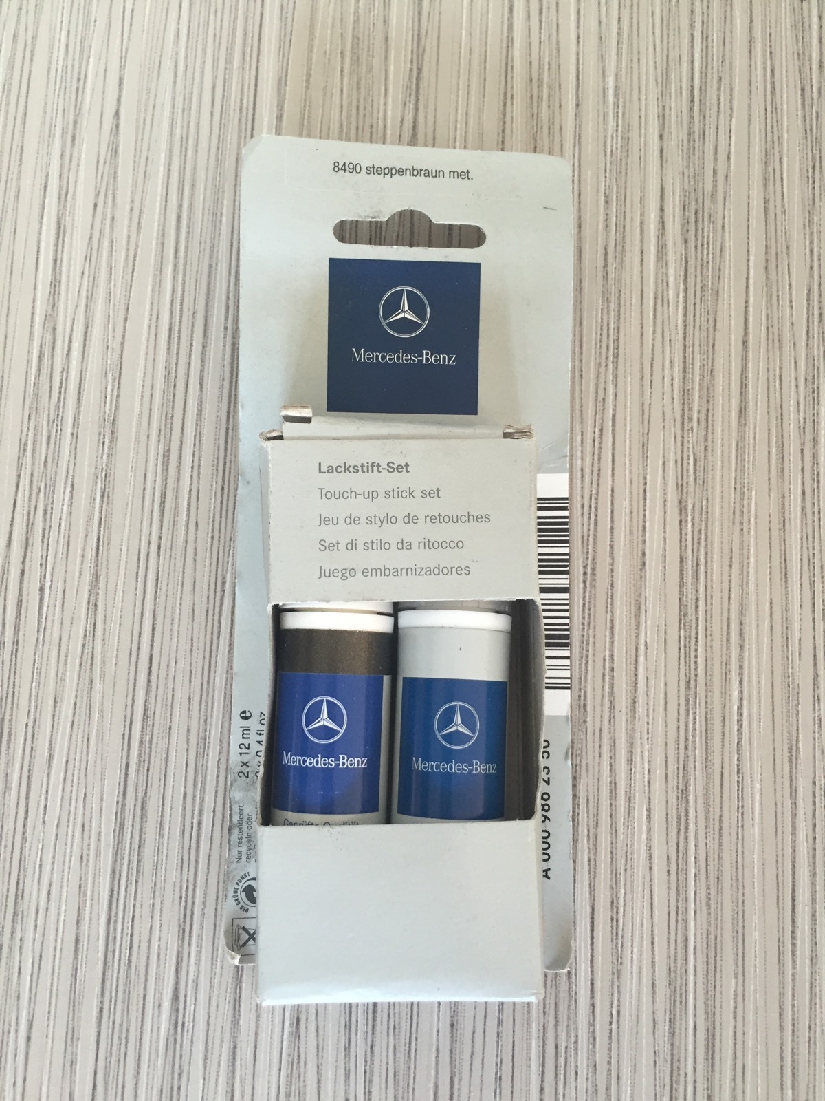 Farbe + Klarlack Lackstift Set 2x12 ml Original Mercedes Steppenbraun