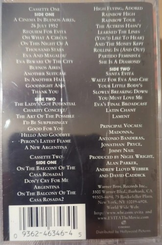 Madonna: EVITA Soundtrack Double Audio Cassette Tape Set Rare OST, SEALED fr/shp - Picture 6 of 6