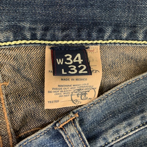 Abercrombie & Fitch Mens Jeans 34x32 Low Rise Boot Button Fly Extra Heavy Ounce - Picture 14 of 19