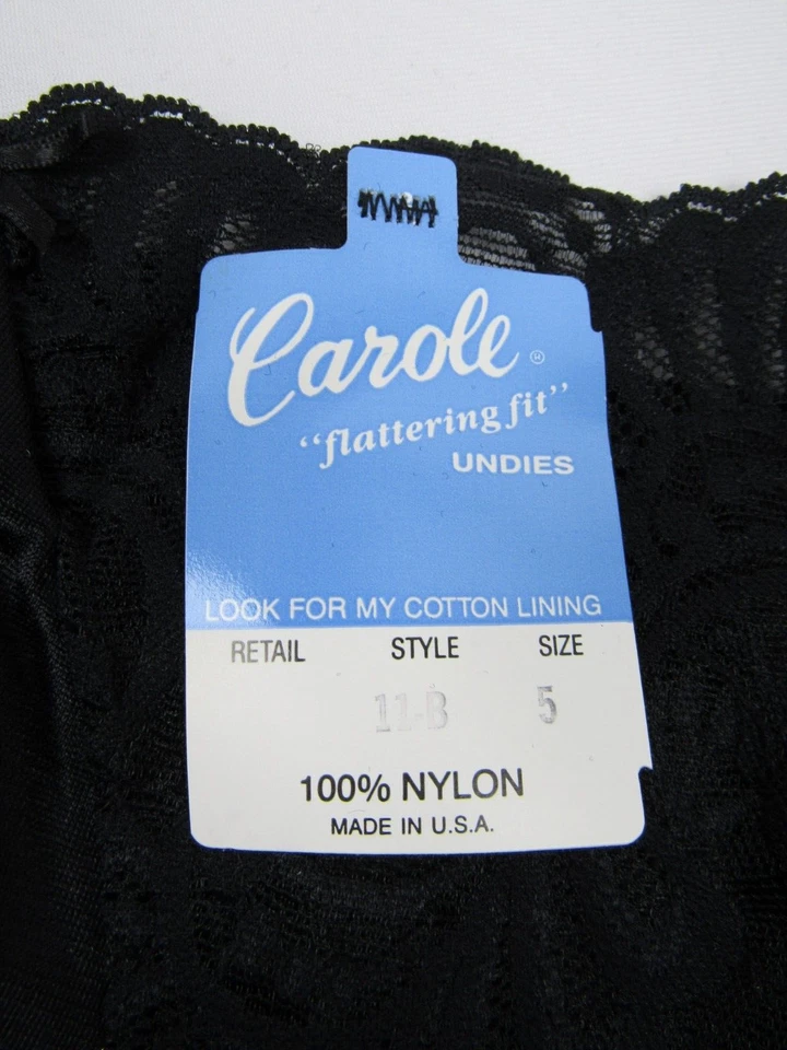 Новые винтажные трусики Carole Flattering Fit упаковка 2 шт. - черные кружевные с бантиками - размер 5 - Изображение 3 из 4