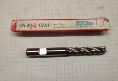 Swiss +Tech 10,0mm Schruppschaftfräser Weldon lang 4Fl HSS-Co 8%TiCN SWT-163-1810A