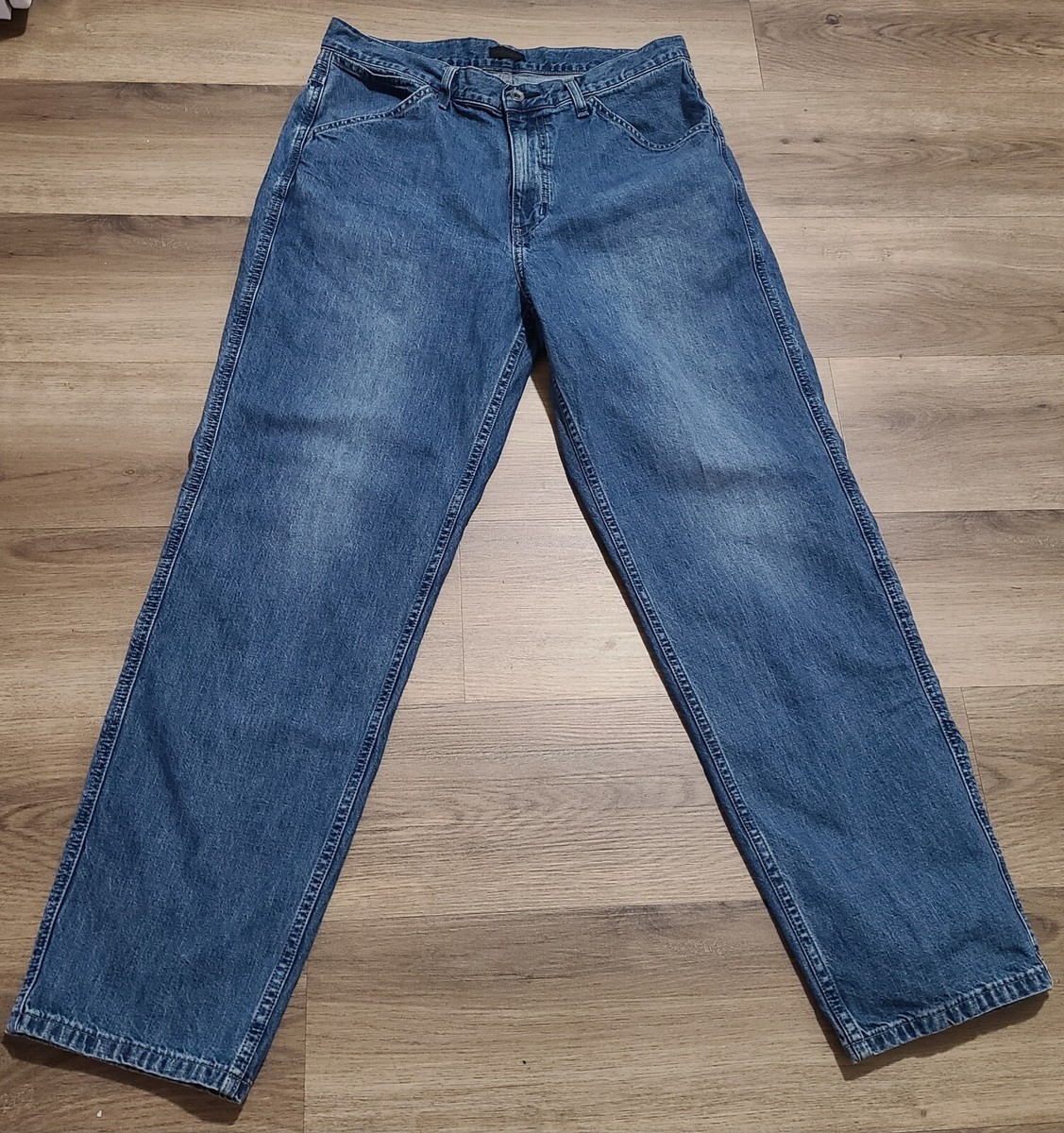 Uniqlo High Rise Wide Tapered Bottom Denim Jeans Women's Sz 11 (33×32)