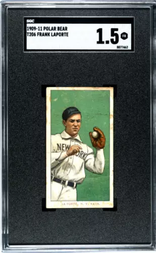 1909 T206 FRANK LAPORTE NNO FAIR POLAR BEAR SGC 1.5 NEW YORK HIGHLANDERS
