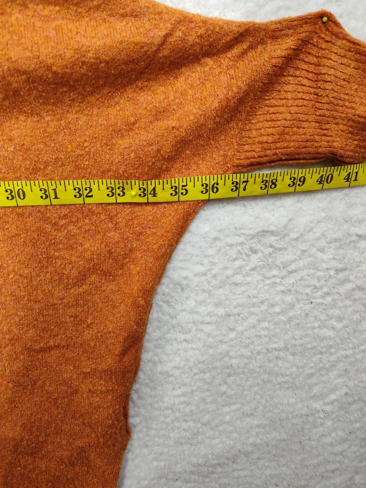 Lou Grey for Loft Women Sweater Large Orange Nylon Blend Oversized Knit