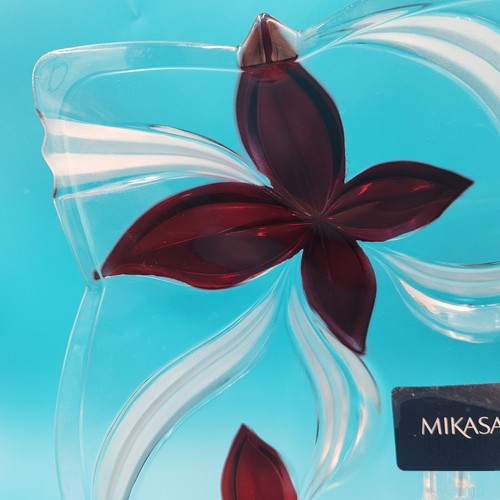 MIKASA Red Ruby Angelina Ruby Crystal Glass 11.25" Crystal Bowl Stunning - Picture 3 of 8