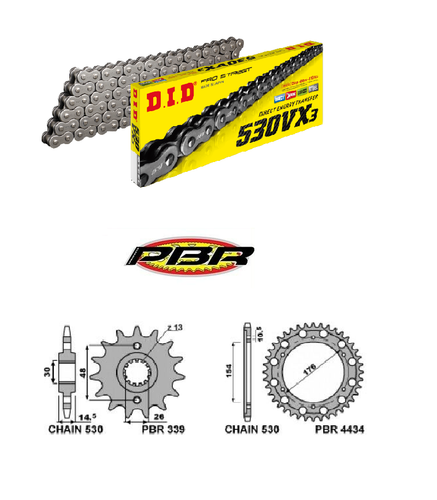 Kit Trasmissione DID Catena Corona Pignone Per TRK 702 2023-2025, Passo 520 X-Ring, 15 Denti Pignone E 46 Corona