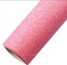 Bright AB Pink Fine Glitter FAUX LEATHER ROLL 12" x 55" WHOLESALE 1054204