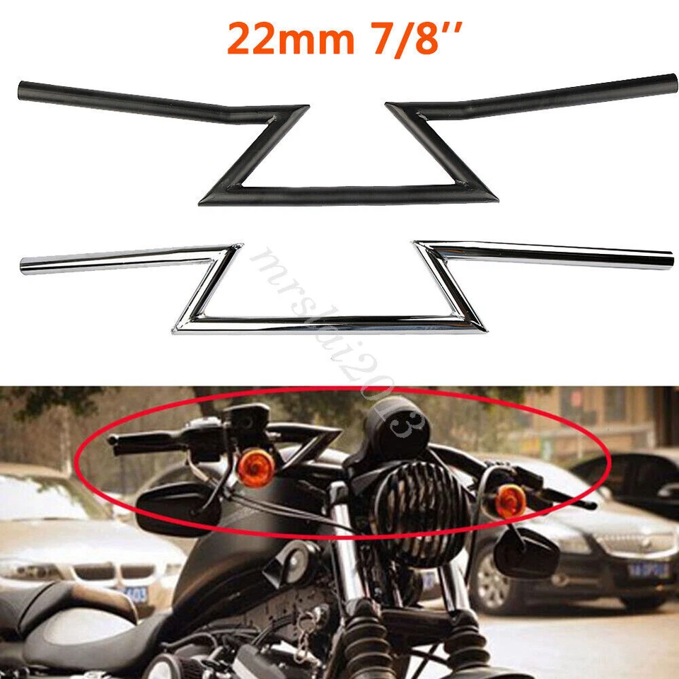 Barras de arrastre Z para manillar de motocicleta de 7/8"" para Yamaha Suzuki Honda Harley Café Racer Foto 2 de 4