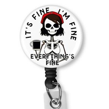 retractable badge holder reel Halloween Skelton Nurse Practioner Doctor